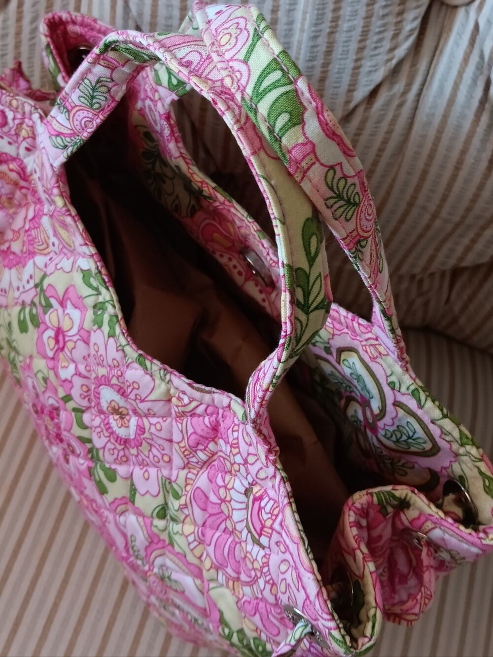 Vera Bradley Pink Floral Quilted Mini-Tote - Picture 3 of 7